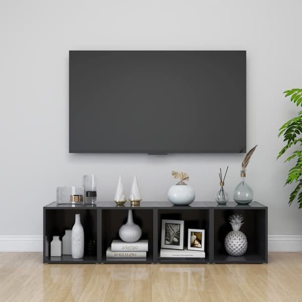 vidaXL TV-benker 2 stk grå 37x35x37 cm sponplate