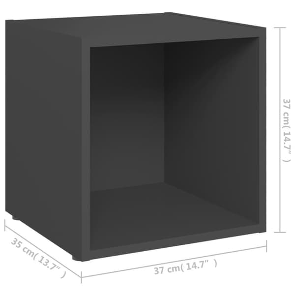 vidaXL TV-benker 2 stk grå 37x35x37 cm sponplate
