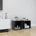 Miniatyrbilde 10 av 10: vidaXL TV-benker 2 stk grå 37x35x37 cm sponplate