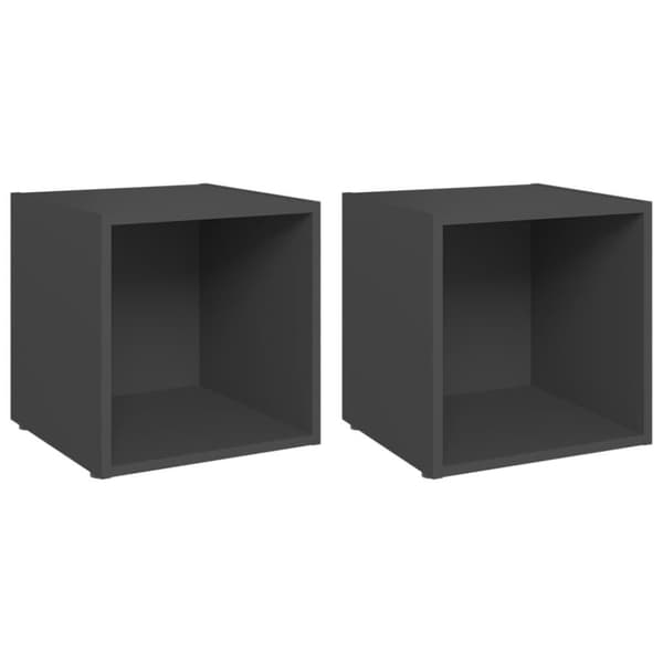 vidaXL TV-benker 2 stk grå 37x35x37 cm sponplate