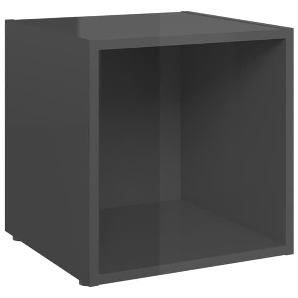 vidaXL TV-tasot 2 kpl korkeakiilto harmaa 37x35x37 cm lastulevy