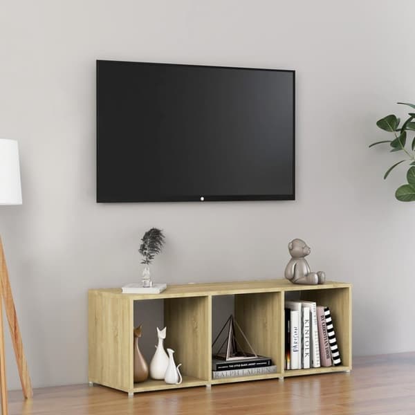 vidaXL TV-benk sonoma eik 107x35x37 cm sponplate