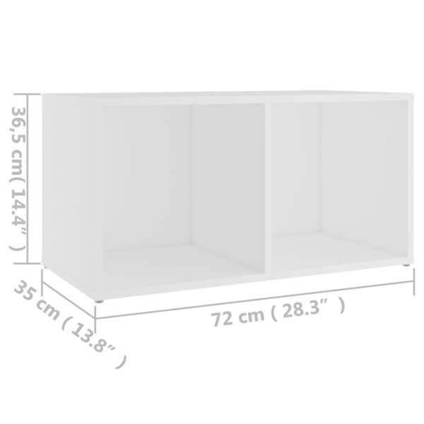vidaXL TV-benk hvit 72x35x36,5 cm sponplate