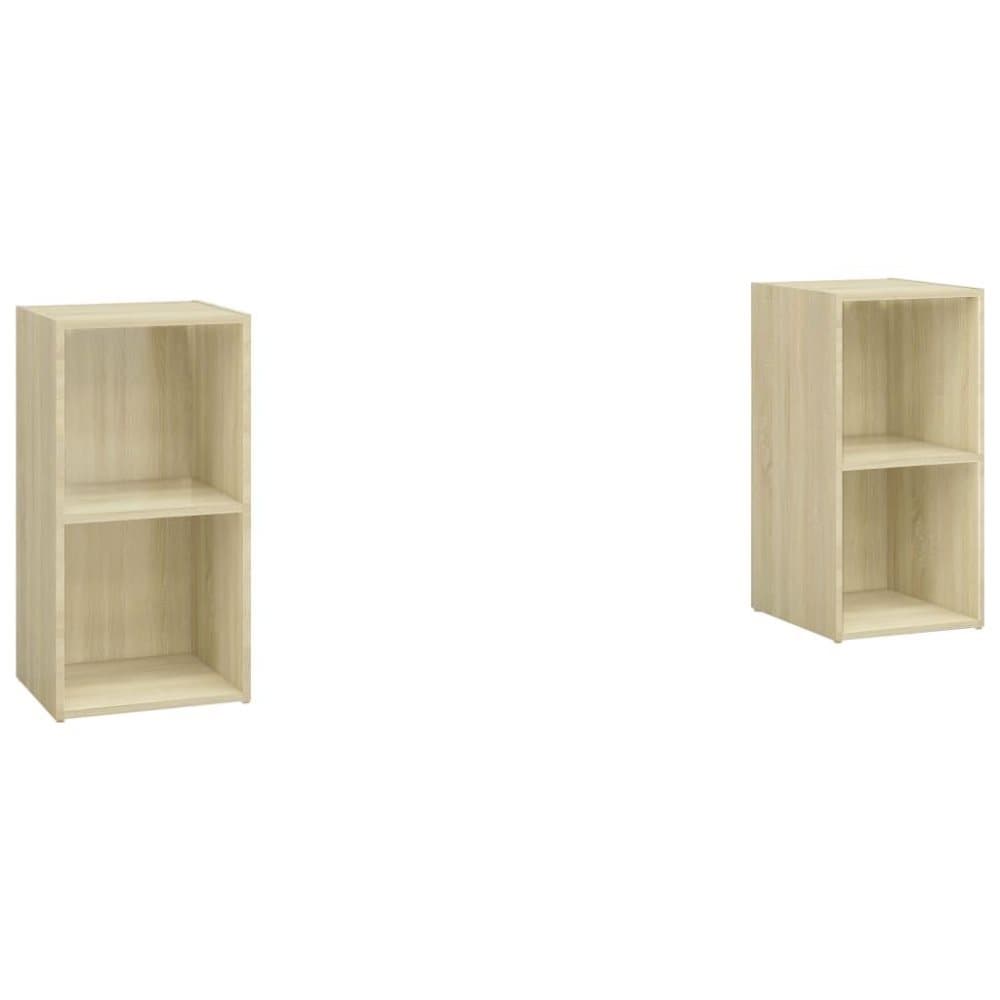 vidaXL TV-skåp 2 st sonoma-ek 72x35x36,5 cm spånskiva