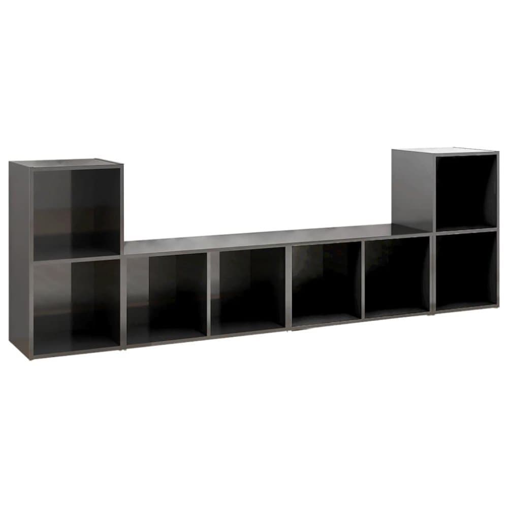 vidaXL TV-skåp 4 st grå högglans 72x35x36,5 cm spånskiva