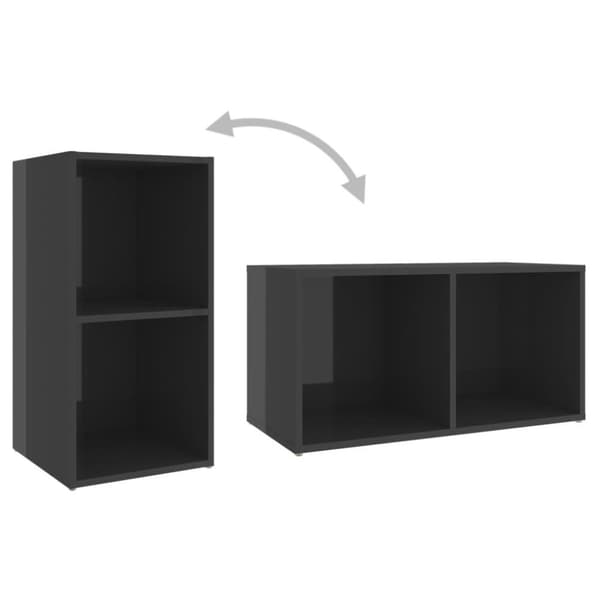 vidaXL TV-skåp 2 st grå högglans 72x35x36,5 cm spånskiva
