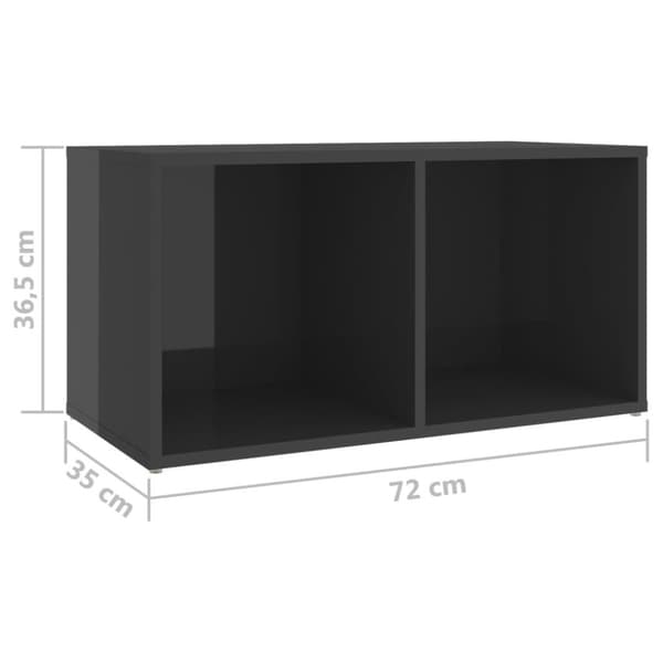vidaXL TV-skåp 2 st grå högglans 72x35x36,5 cm spånskiva