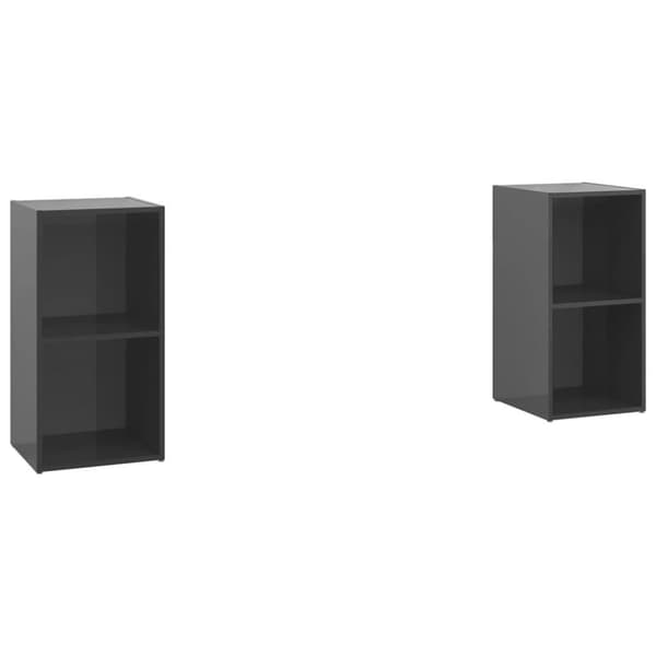 vidaXL TV-skåp 2 st grå högglans 72x35x36,5 cm spånskiva