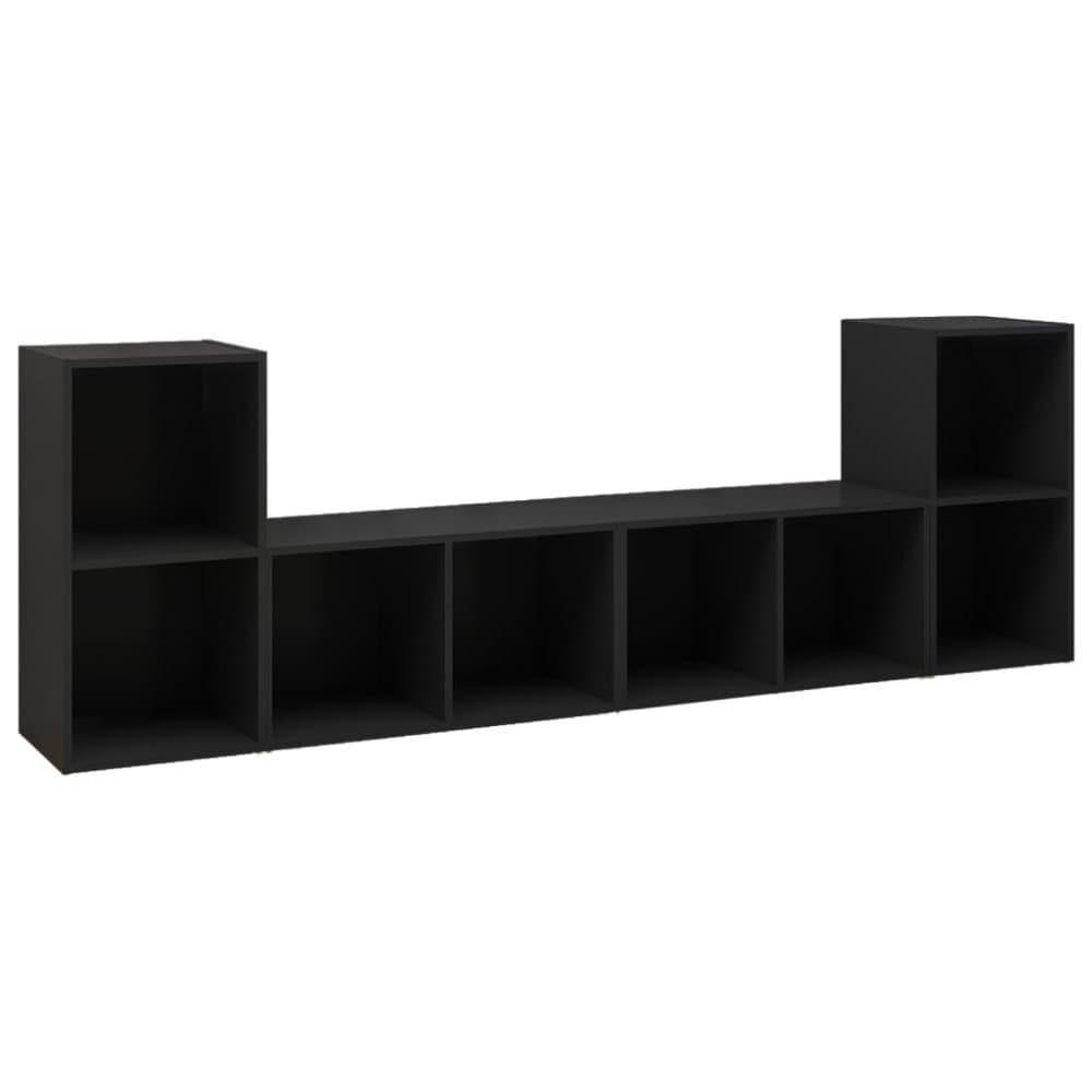 vidaXL TV-skåp 4 st svart 72x35x36,5 cm spånskiva