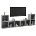 Miniatyrbilde 3 av 10: vidaXL TV-benker 4 stk betonggrå 72x35x36,5 cm sponplate