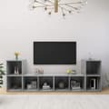 Miniatyrbilde 9 av 10: vidaXL TV-benker 4 stk betonggrå 72x35x36,5 cm sponplate