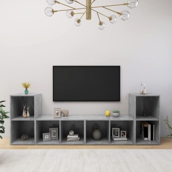 vidaXL TV-benker 4 stk betonggrå 72x35x36,5 cm sponplate