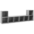 Miniatyrbilde 1 av 10: vidaXL TV-benker 4 stk betonggrå 72x35x36,5 cm sponplate
