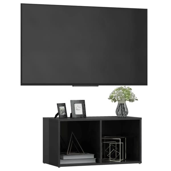 vidaXL TV-benk høyglans grå 72x35x36,5 cm sponplate