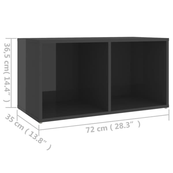 vidaXL TV-benk høyglans grå 72x35x36,5 cm sponplate