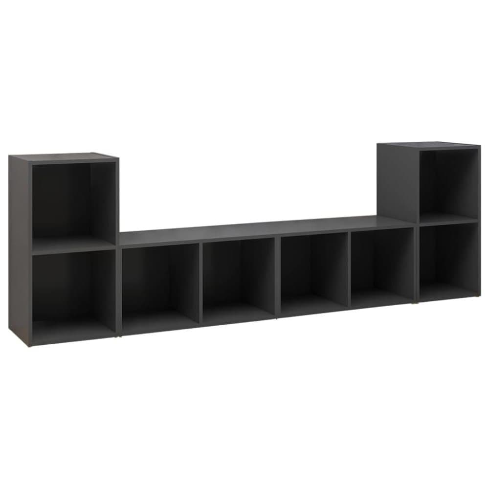 vidaXL TV-skåp 4 st grå 72x35x36,5 cm spånskiva