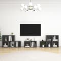 Miniatyrbild 10 av 10: vidaXL TV-skåp 8 delar grå högglans spånskiva