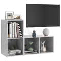 Miniatyrbilde 3 av 10: vidaXL TV-benker 2 stk betonggrå 72x35x36,5 cm sponplate