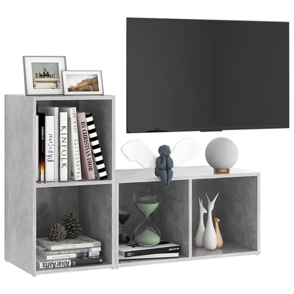 vidaXL TV-benker 2 stk betonggrå 72x35x36,5 cm sponplate