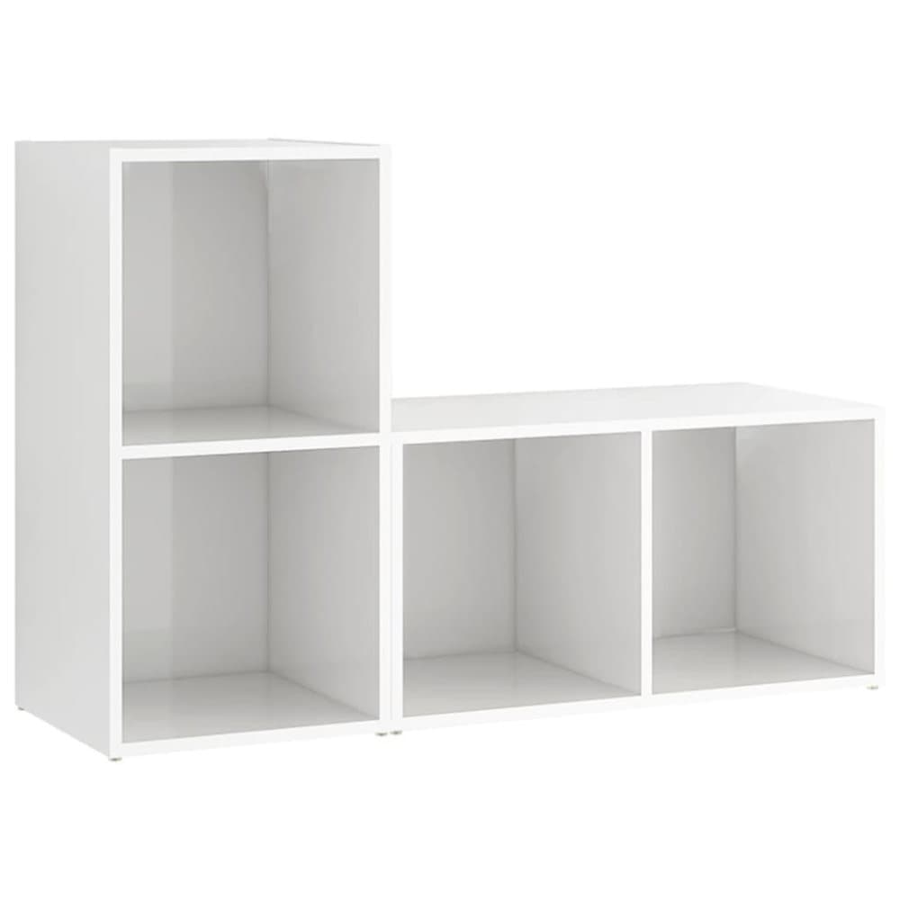vidaXL TV-skåp 2 st vit högglans 72x35x36,5 cm spånskiva