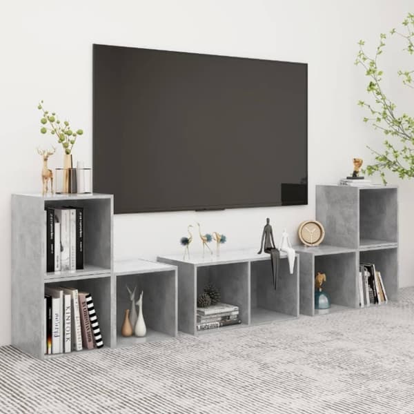 vidaXL 6-osainen TV-kaappisarja betoninharmaa lastulevy