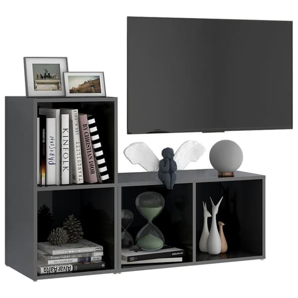 vidaXL tv-skabe 2 stk. 72x35x36,5 cm spånplade grå højglans