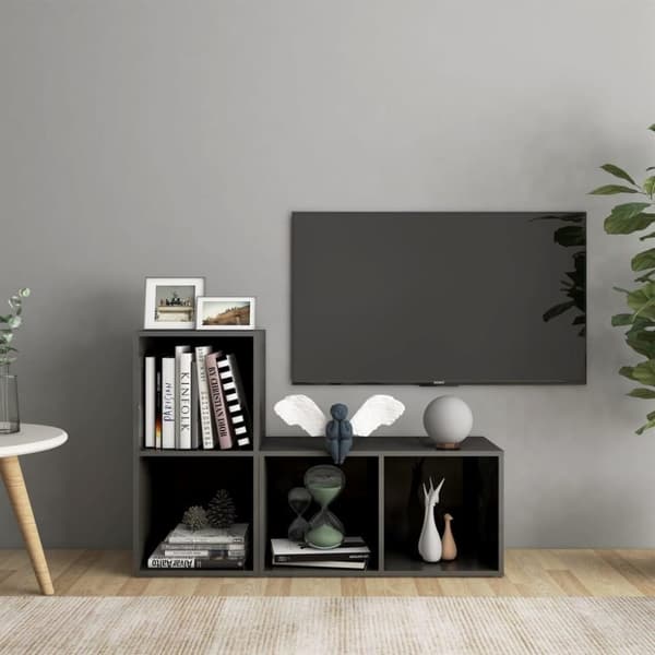 vidaXL tv-skabe 2 stk. 72x35x36,5 cm spånplade grå højglans