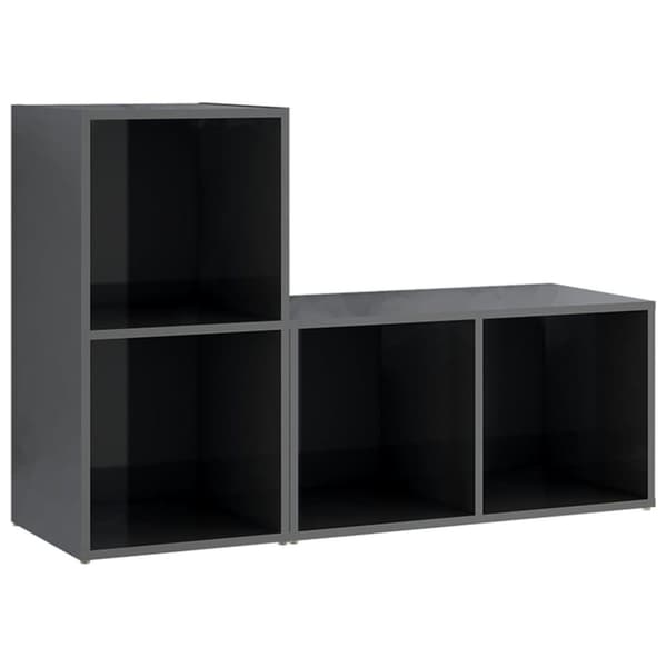 vidaXL tv-skabe 2 stk. 72x35x36,5 cm spånplade grå højglans