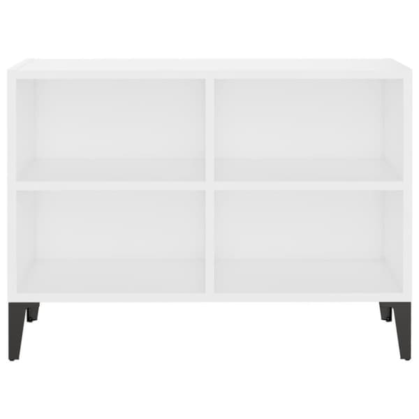vidaXL TV-taso metallijaloilla valkoinen 69,5x30x50 cm