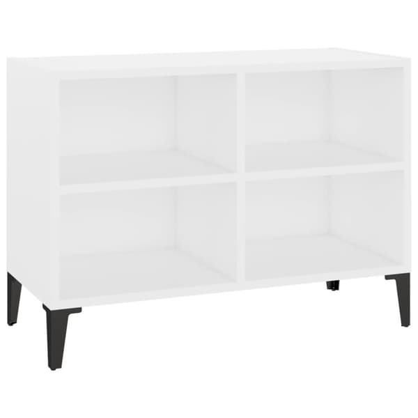 vidaXL TV-taso metallijaloilla valkoinen 69,5x30x50 cm
