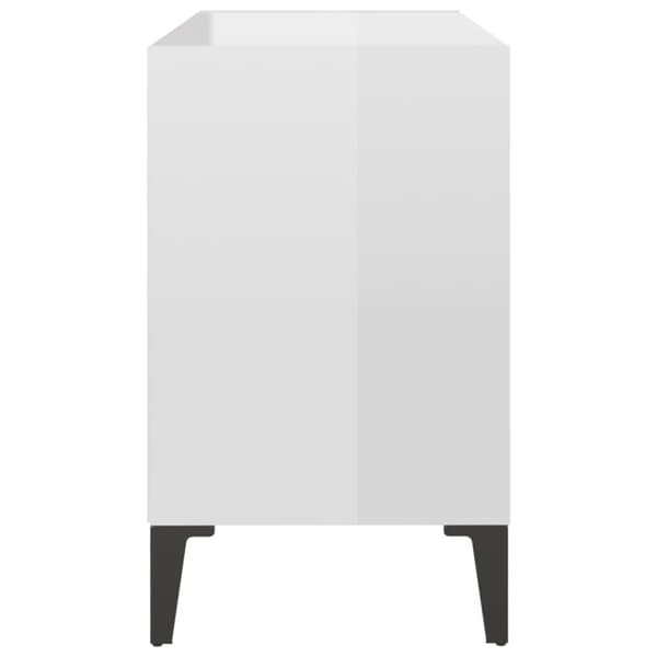vidaXL TV-benk med metallben høyglans hvit 69,5x30x50 cm