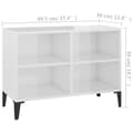 Miniatyrbilde 6 av 9: vidaXL TV-benk med metallben høyglans hvit 69,5x30x50 cm