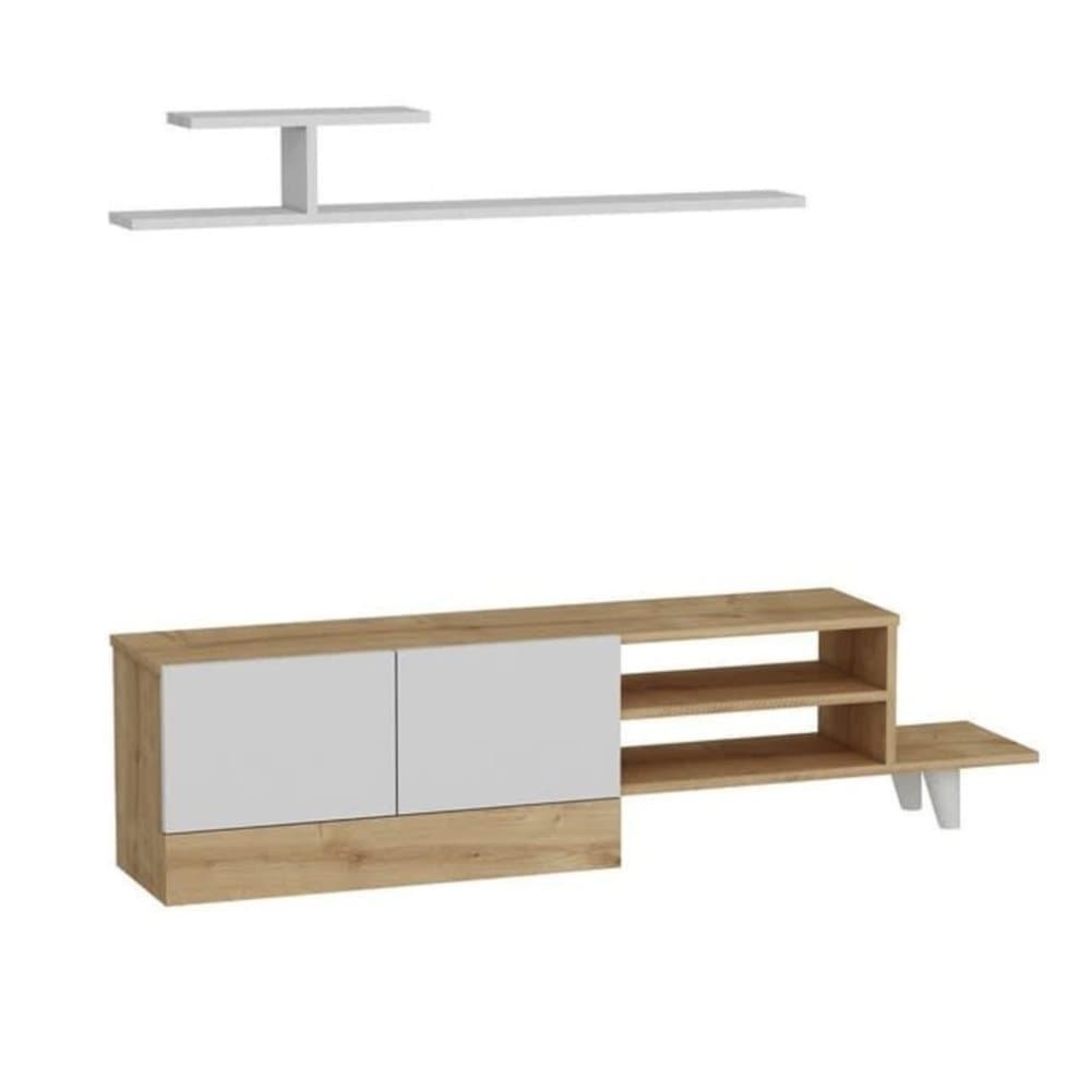 Homemania TV-möbel Derin 159,5x31,5x40 cm vit och ek