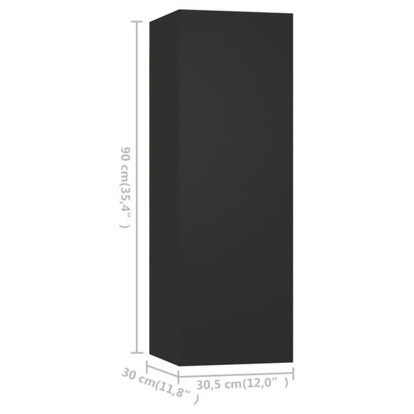 vidaXL tv-skabe 4 stk. 30,5x30x90 cm spånplade sort