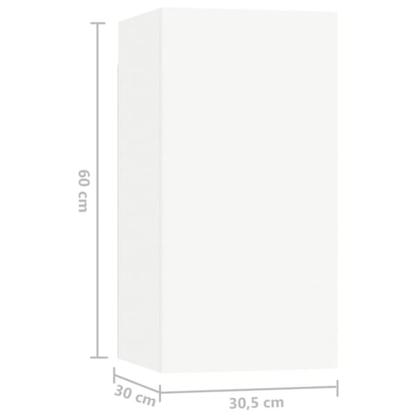 vidaXL TV-benker 7 stk hvit 30,5x30x60 cm sponplate