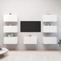 Miniatyrbilde 9 av 9: vidaXL TV-benker 7 stk hvit 30,5x30x60 cm sponplate