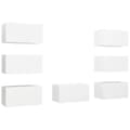 Miniatyrbilde 1 av 9: vidaXL TV-benker 7 stk hvit 30,5x30x60 cm sponplate