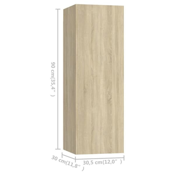 vidaXL TV-tasot 4 kpl Sonoma-tammi 30,5x30x90 cm lastulevy