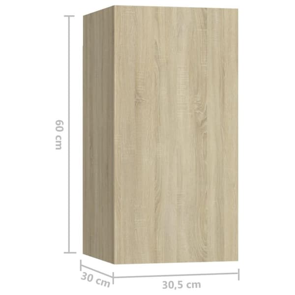 vidaXL TV-benker 7 stk sonoma eik 30,5x30x60 cm sponplate
