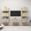 Miniatyrbilde 9 av 9: vidaXL TV-benker 7 stk sonoma eik 30,5x30x60 cm sponplate