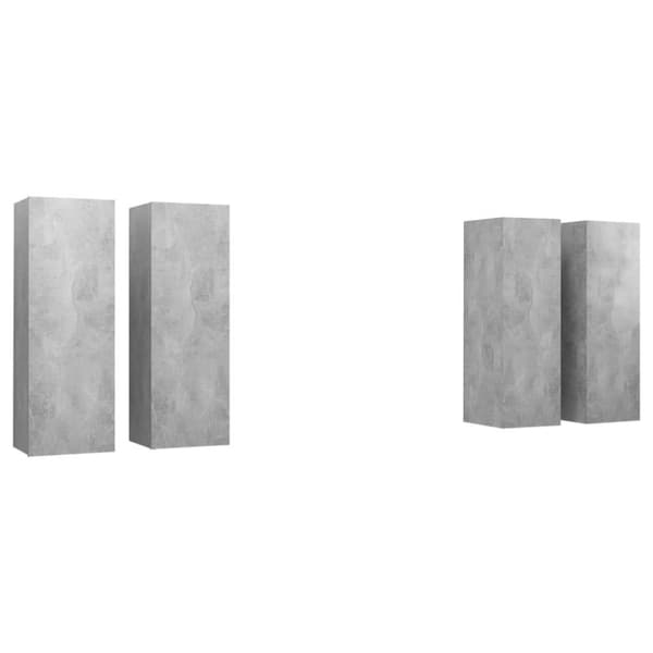 vidaXL tv-skabe 4 stk. 30,5x30x90 cm spånplade betongrå