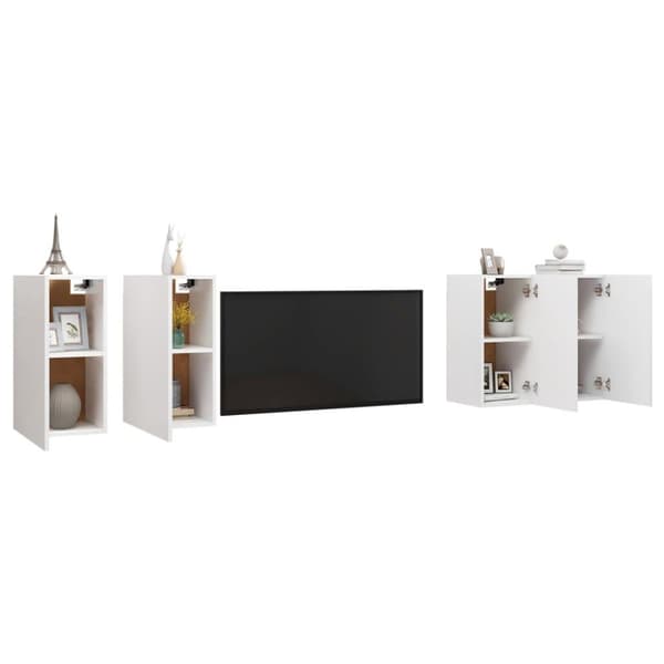 vidaXL tv-skabe 4 stk. 30,5x30x60 cm spånplade hvid