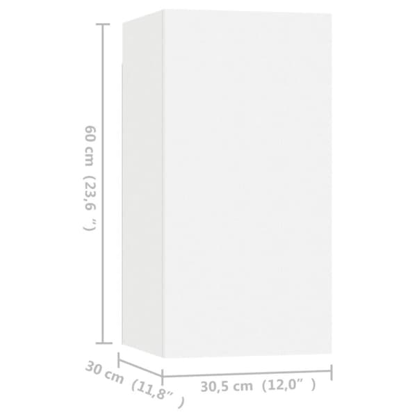 vidaXL tv-skabe 4 stk. 30,5x30x60 cm spånplade hvid