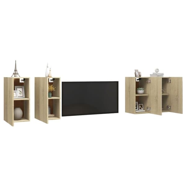 vidaXL TV-tasot 4 kpl Sonoma-tammi 30,5x30x60 cm lastulevy