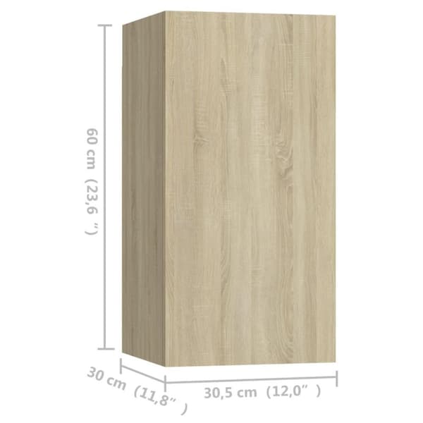 vidaXL TV-tasot 4 kpl Sonoma-tammi 30,5x30x60 cm lastulevy
