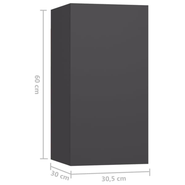 vidaXL TV-skåp 7 delar grå 30,5x30x60 cm spånskiva