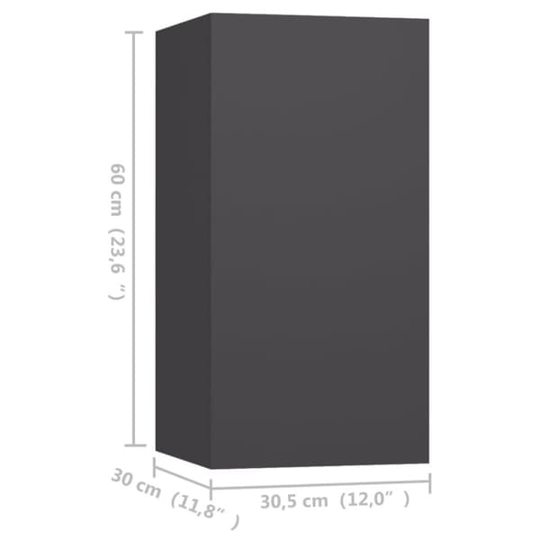 vidaXL TV-skåp 4 delar grå 30,5x30x60 cm spånskiva