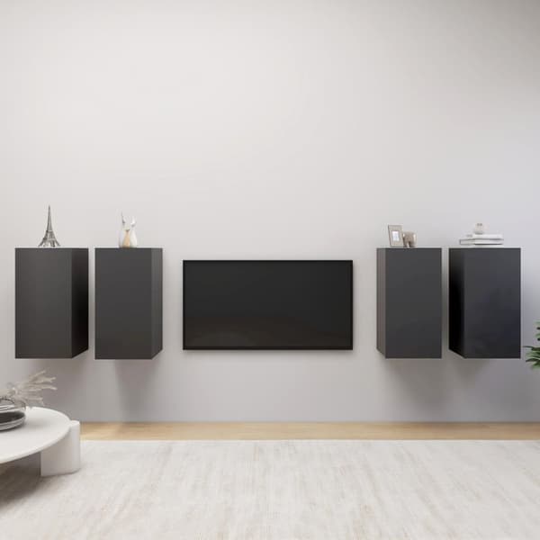 vidaXL TV-skåp 4 delar grå 30,5x30x60 cm spånskiva