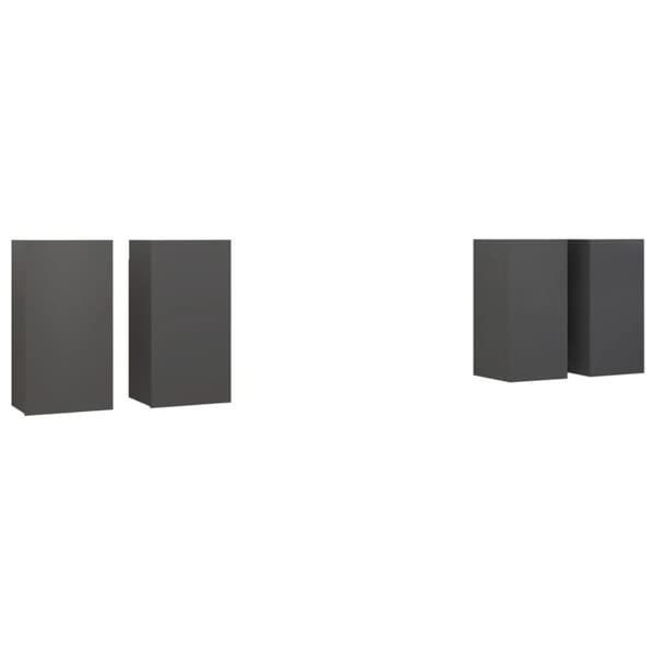 vidaXL TV-benker 4 stk grå 30,5x30x60 cm sponplate