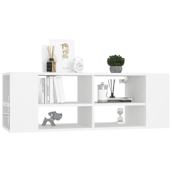 vidaXL Vegghengt TV-benk hvit 102x35x35 cm konstruert tre
